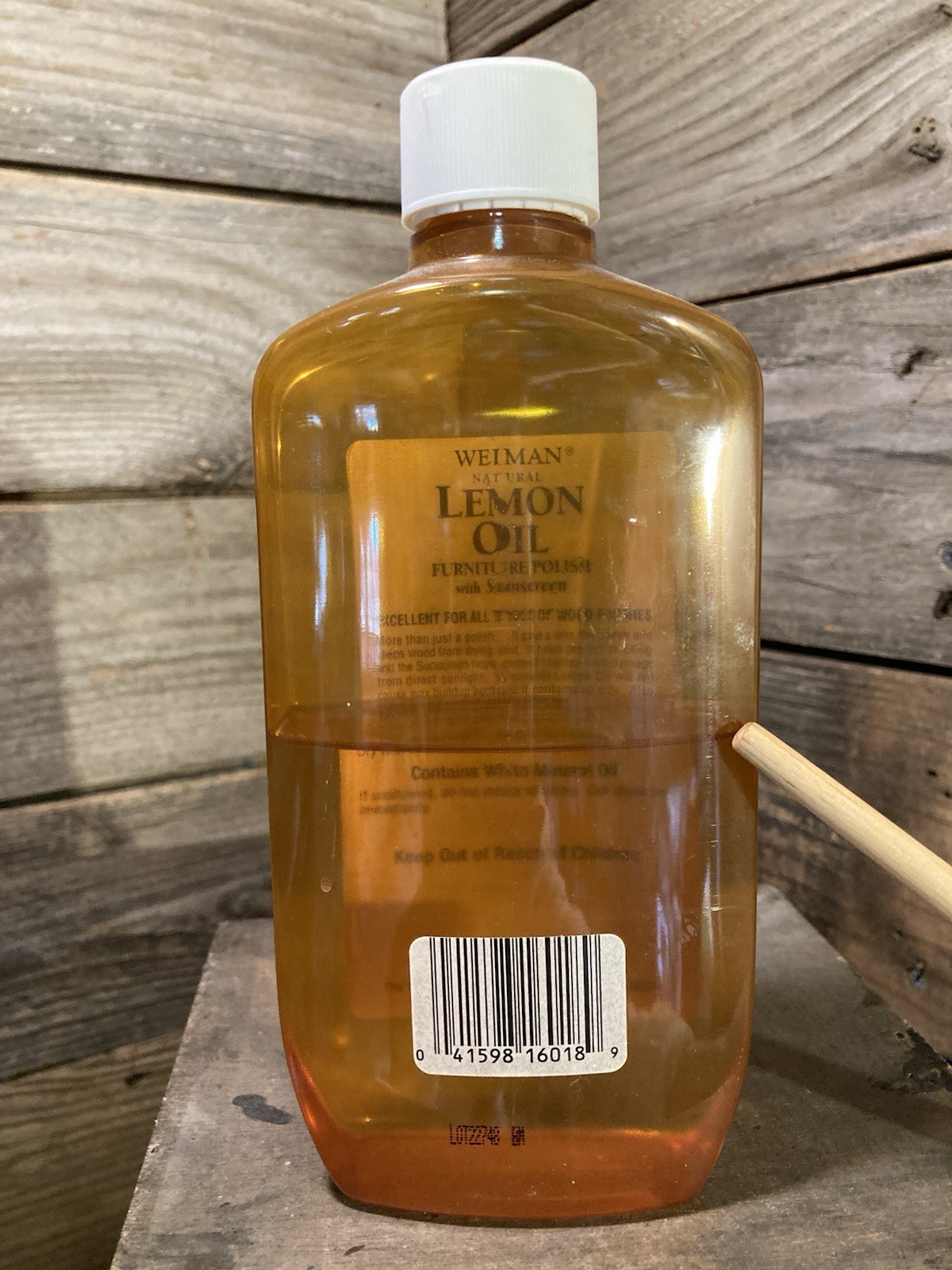Weiman Lemon Oil Furniture Wood Polish with UV15 Sunscreen Bottle 50% Full