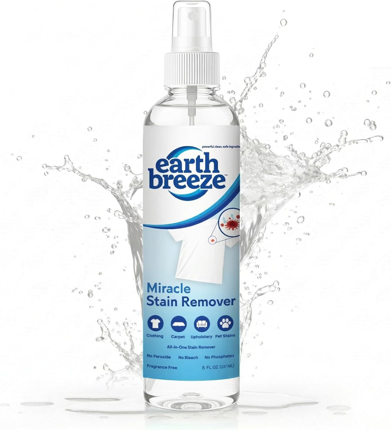 Earth Breeze Miracle Stain Remover Spray – Powerful All-In-One Solution – Remove