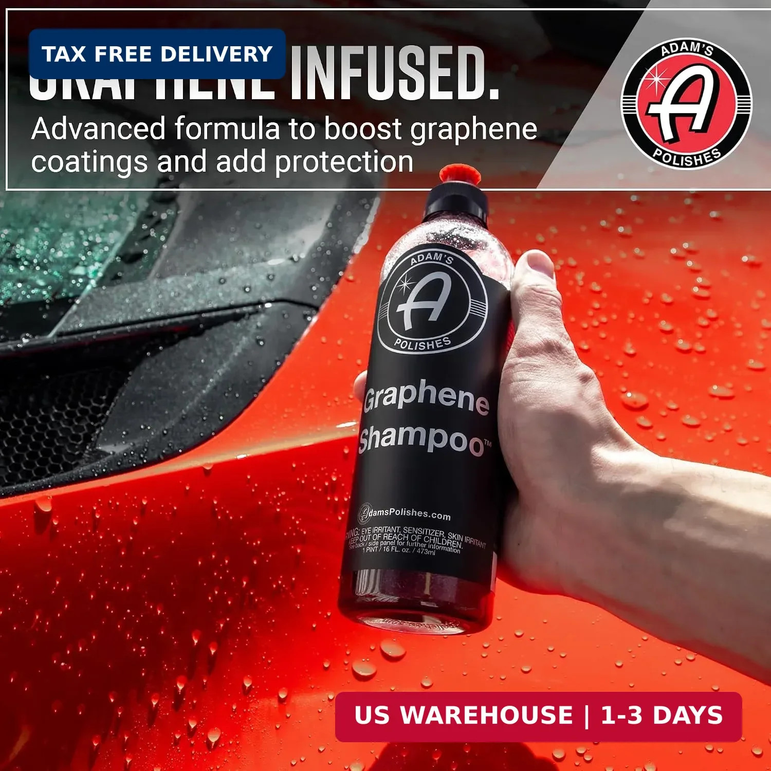 Adam’s Polishes Graphene Shampoo Gallon, Graphene Ceramic Coating Infused Car Wa