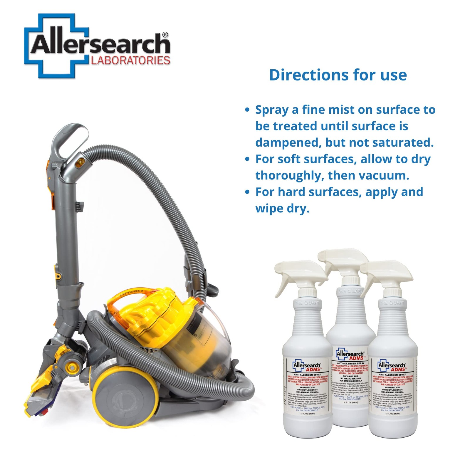 Allersearch ADMS Anti-Allergen Spray 32 32 Fl Oz (Pack of 1), Ivory