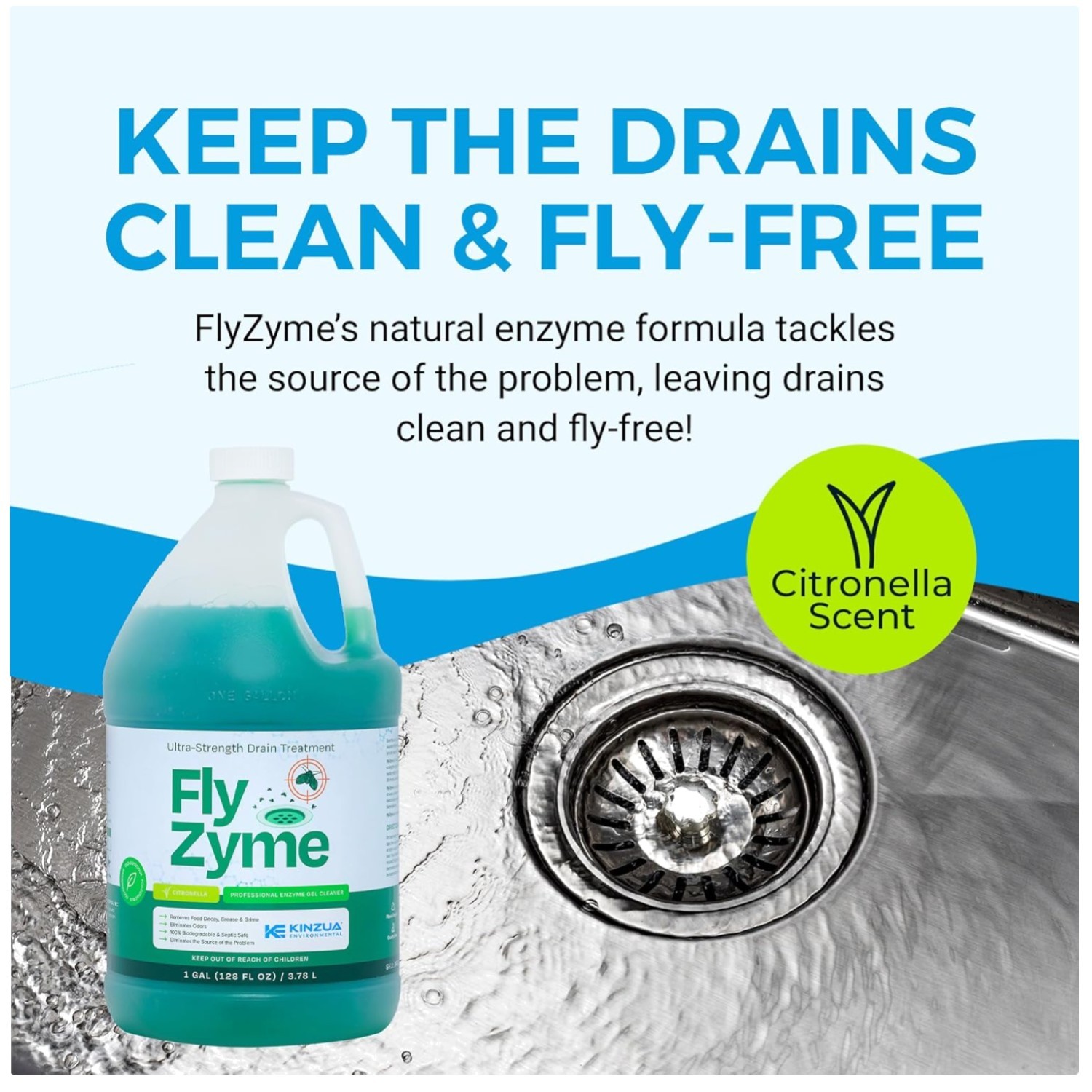 Enzyme Drain Cleaner for Pipes & Fruit Flies