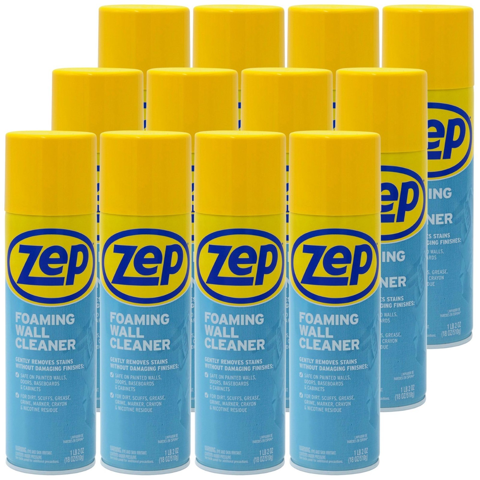 Foaming Wall Cleaner Spray – 18 oz (Case of 12) – Stain Remover, Scrub-Free, Saf