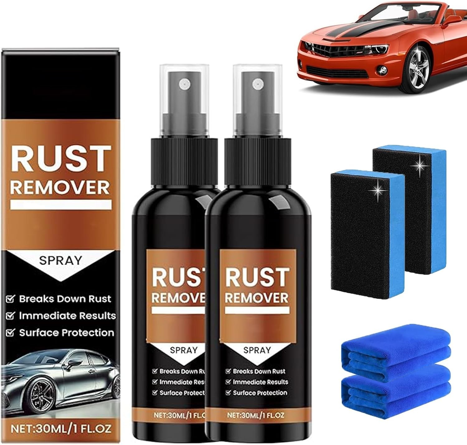 2PCS Nexa Rust Remover Spray, Rust Remover for Metal, Car Scratch Remover, Up…