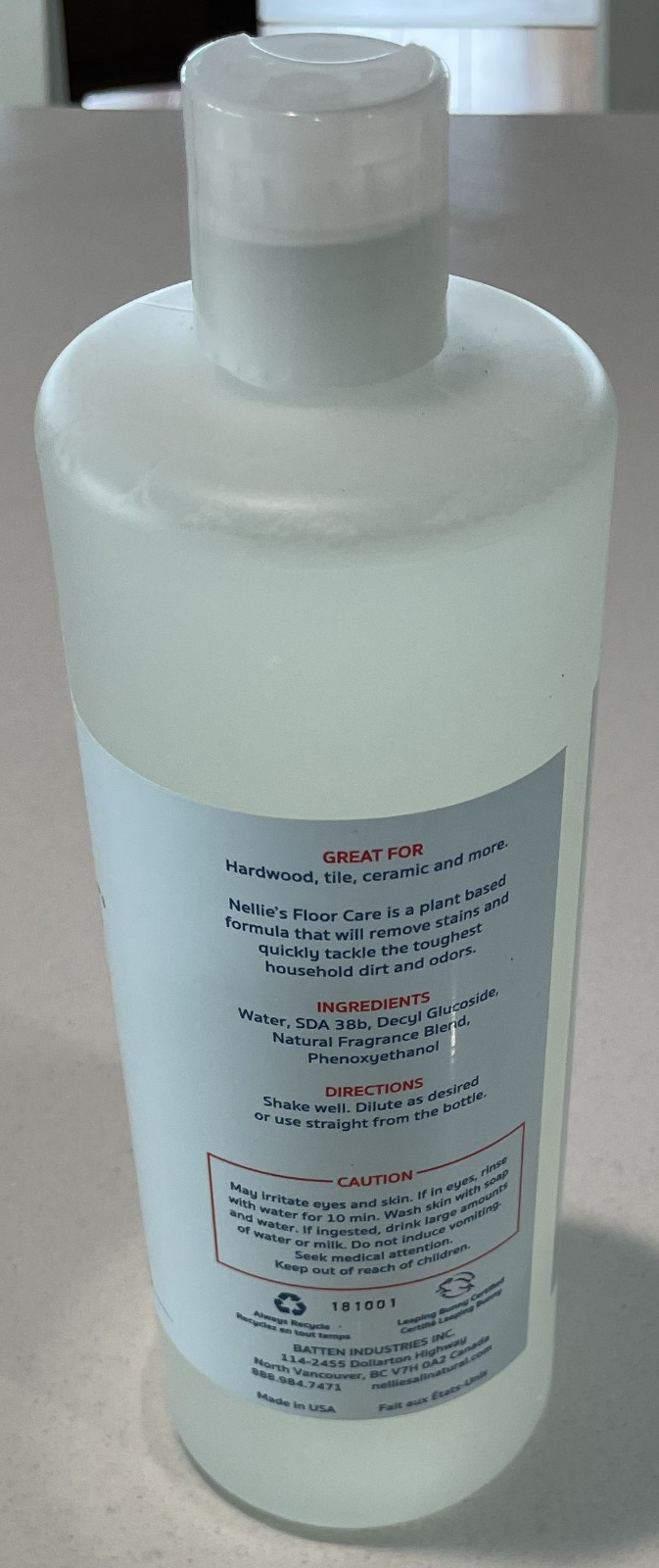 NEW Nellie’s Floor Care 740 ML Lemongrass NEW