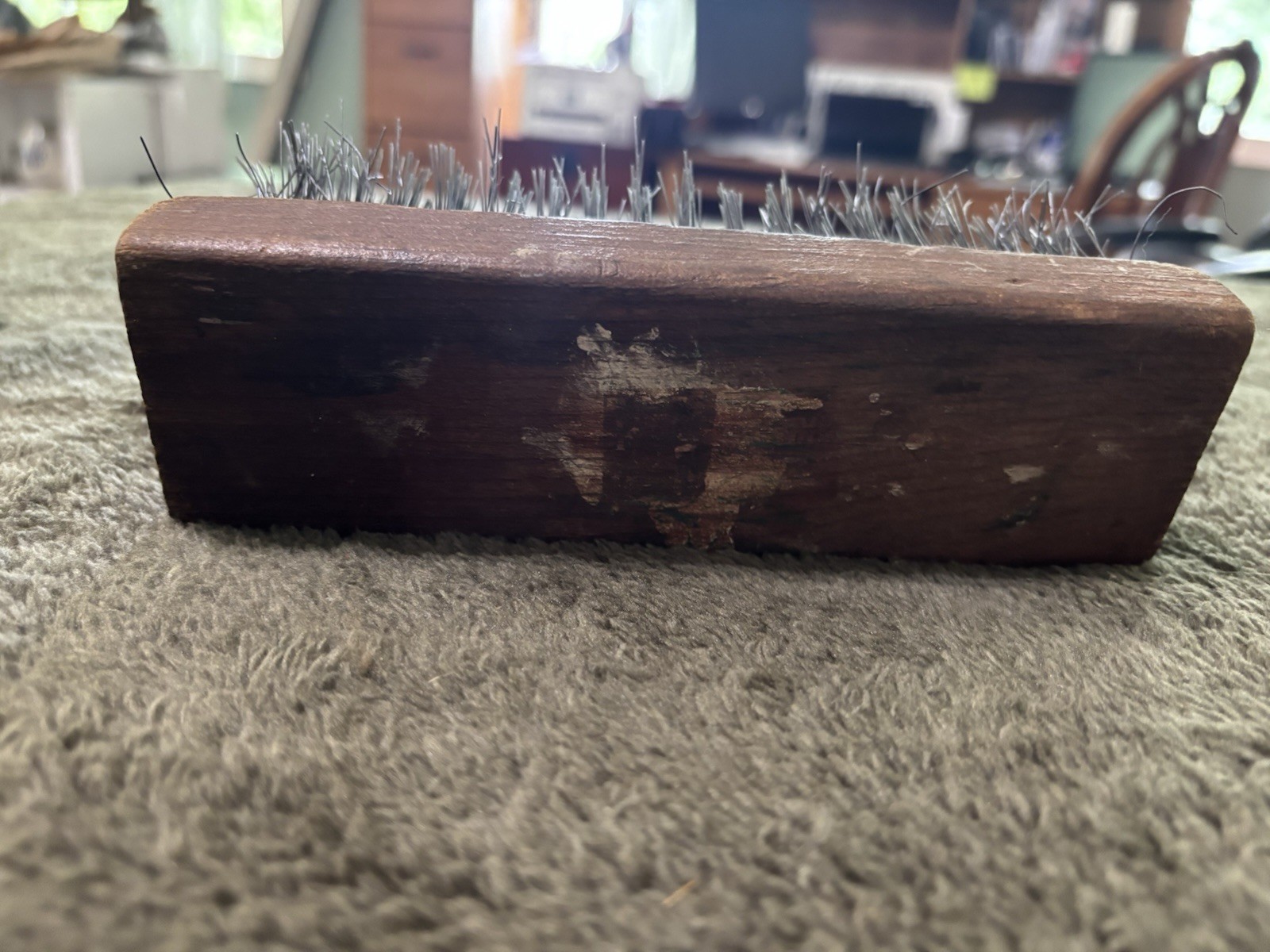 Wood Handle Metal Bristle Brush for Cleaning