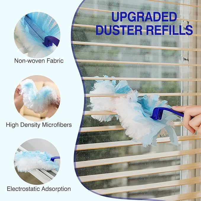 40 pcs Duster Refills Disposable Duster Refills Compatible for Swiffer (Blue)