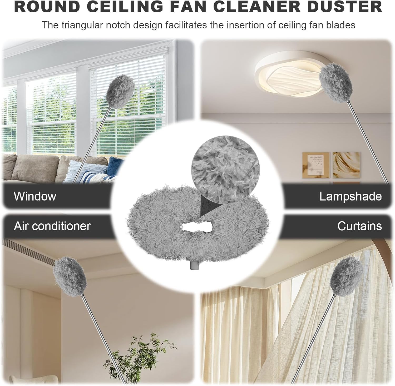 Ceiling Fan Cleaner Duster – Adjustable Duster with Extension Pole,Dusters fo…