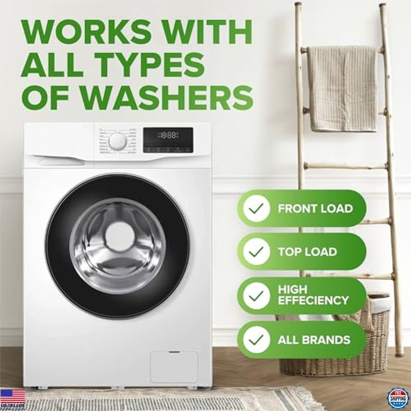 Heavy Duty Washing Machine Cleaner – 12 XL Deep Cleaning Tablets, 1 Year Supply