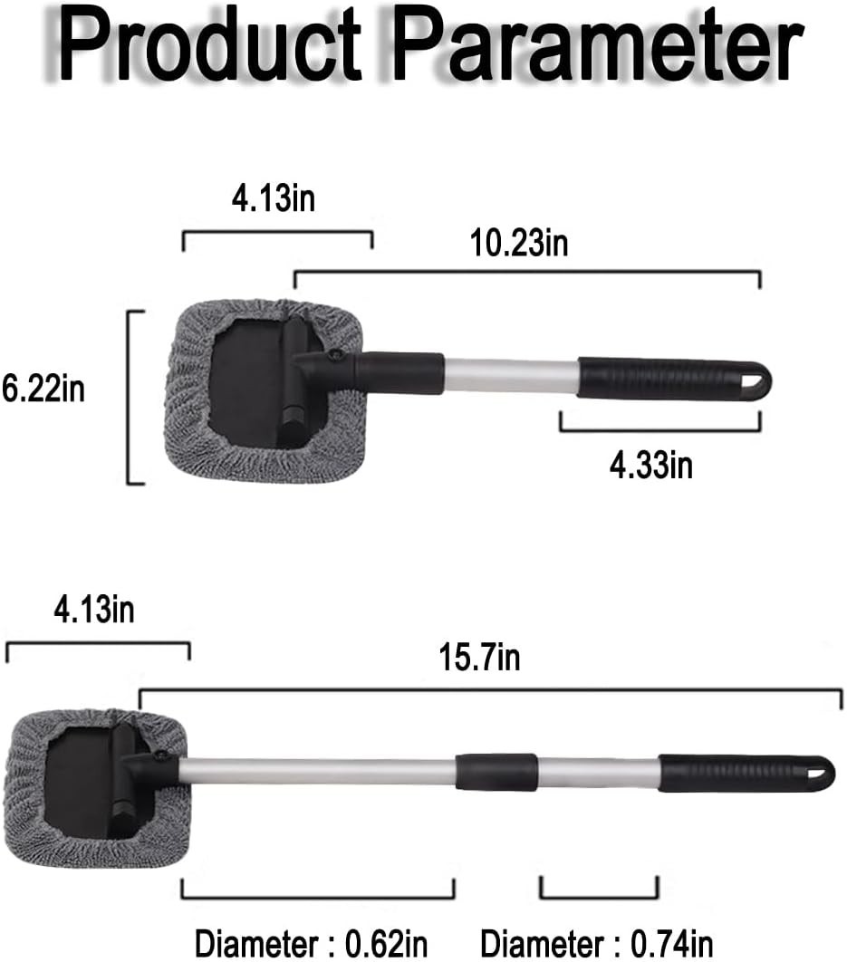 Compact 3-in-1 Vehicle Cleaning Brush with Telescopic Handle for Optimal