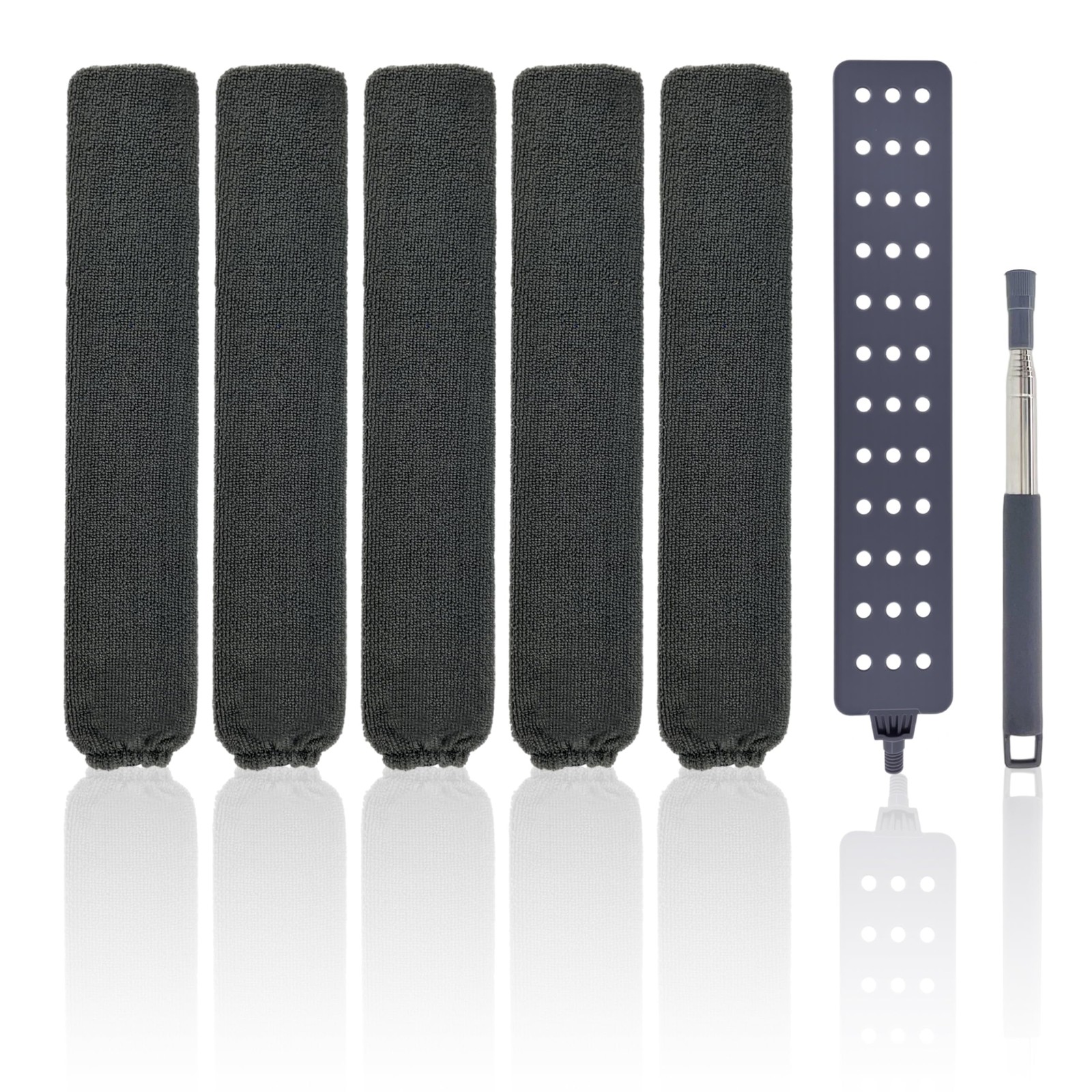 Retractable Gap Dust Cleaner Under Appliance Cleaning Tool with 5 Microfiber …