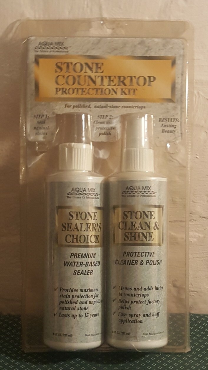 VTG 2000 Aqua Mix Stone Countertop Protection Kit Cleaner & Sealer Open Package