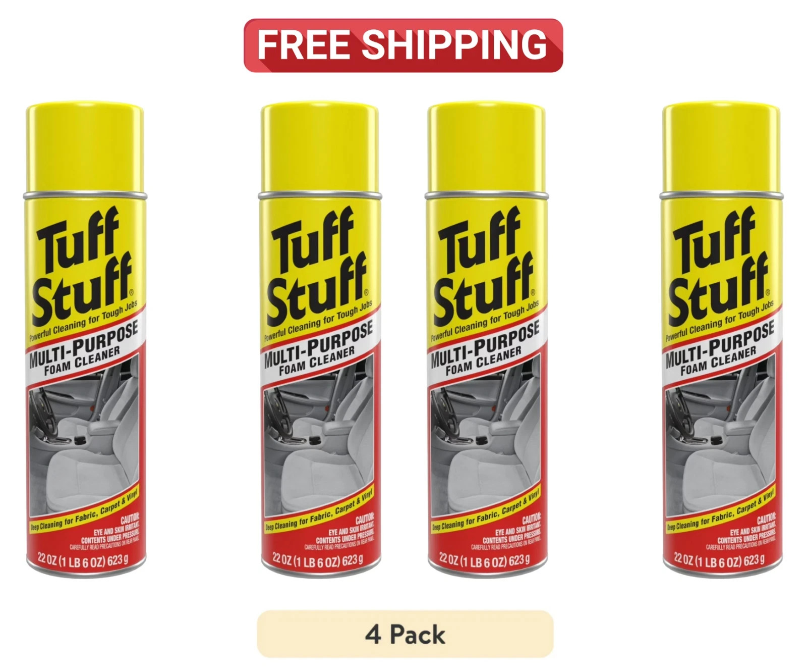 4 pack Tuff Stuff Multi Purpose Foam Cleaner for Car Detailing, 22 oz