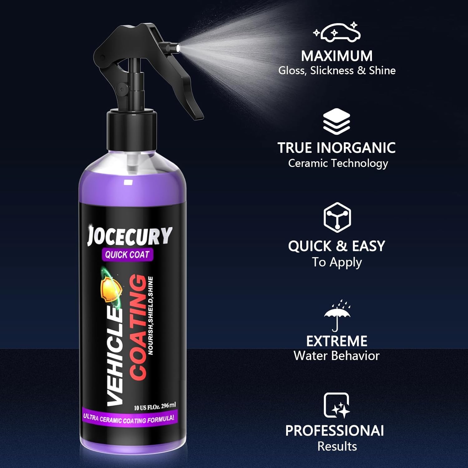 300ML Ceramic Car Coating Spray – Quick Car Coating, Extremely Hydrophobic For