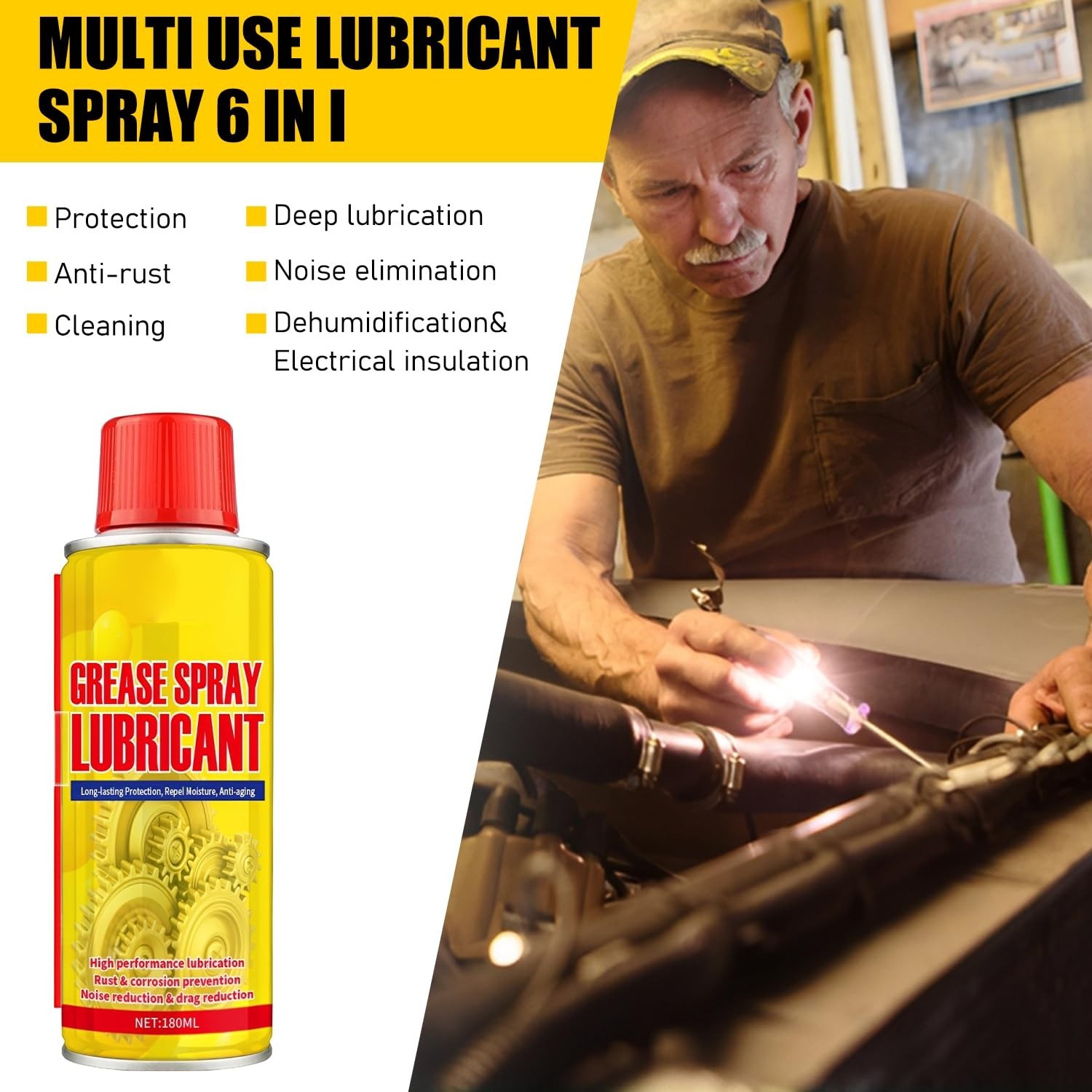 Anti Rust Remover Lubricant Spray,Rust Remover for Metal,Multi-Purpose Penetrati