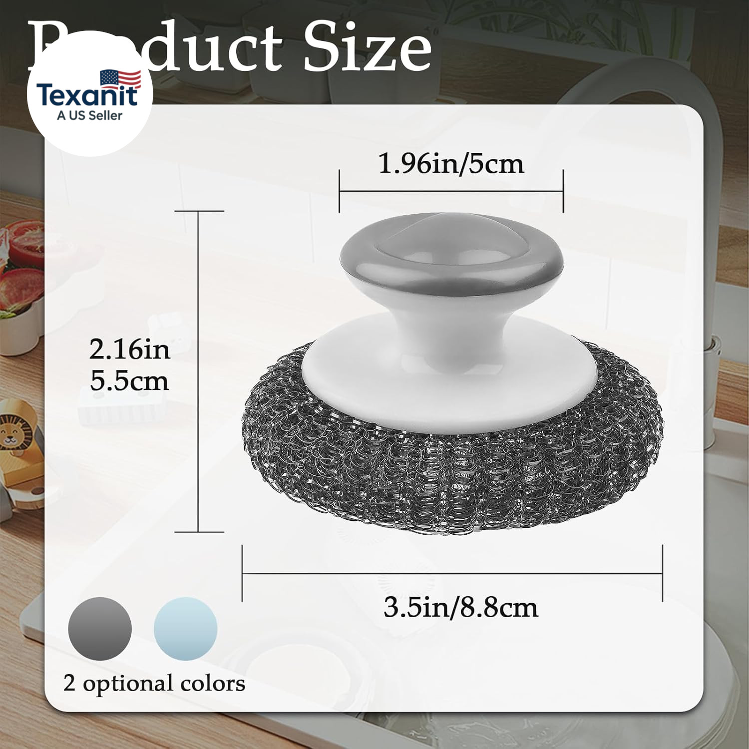 2 Pack Stainless Steel Wool Scrubber, Scrubbing Scouring Pad, Steel Wool Scrubbe