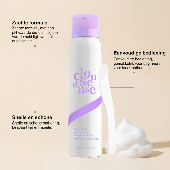 NEW Cloud Sense Gentle Hair Removal Mousse Spray, Aloe & Hyaluronic Acid