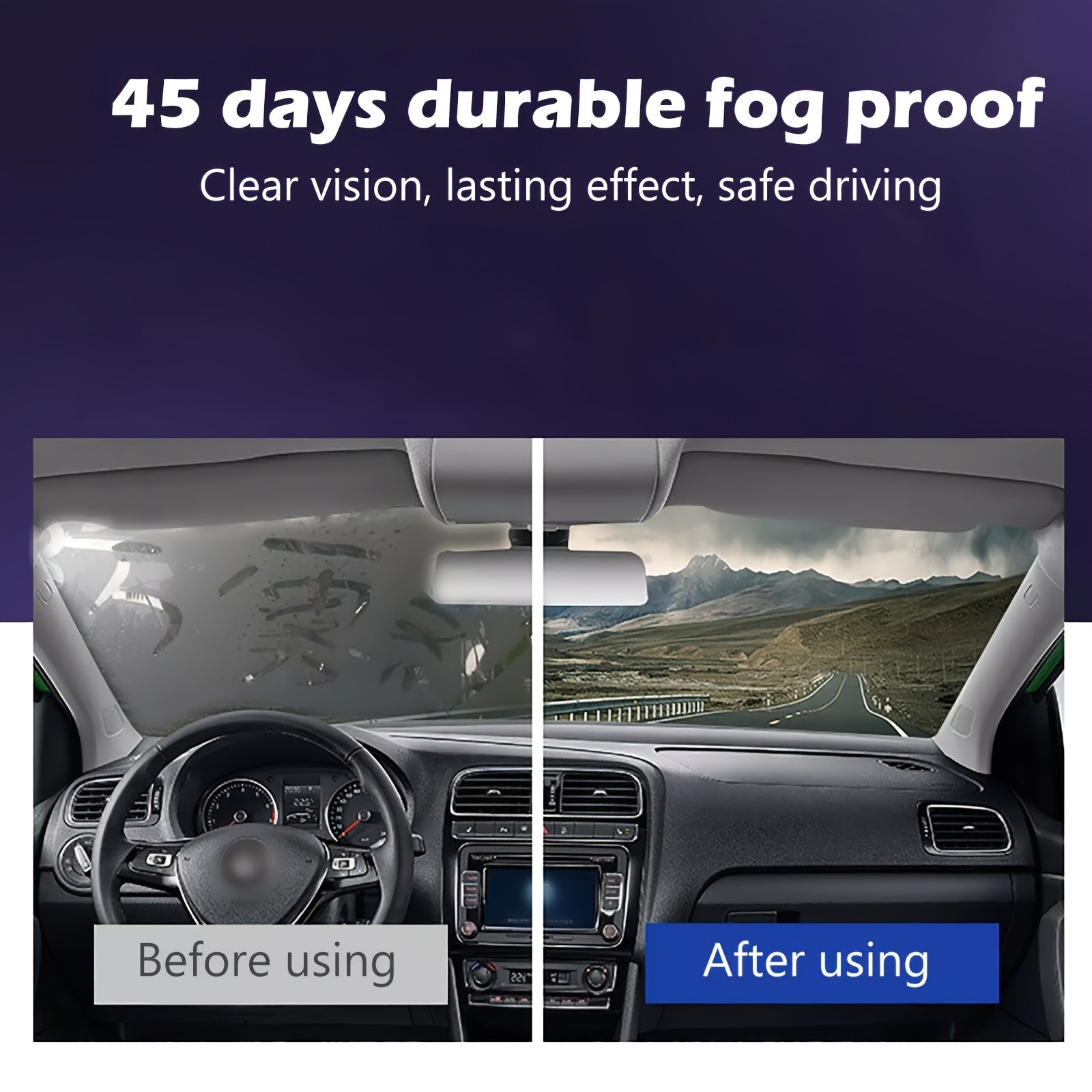 Anti-Fog Spray for Car Glass Helmets Mirrors Windshield Defogger Clear View