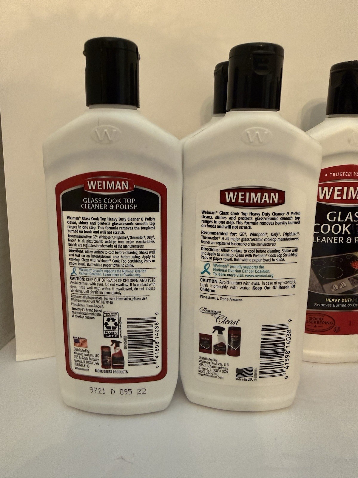 9 New WEIMAN 20oz. Squeeze Bottle Glass Cook Top Cleaner and Polish Heavy Duty