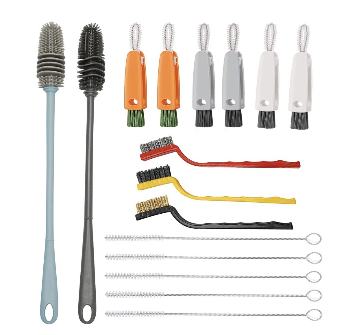 16 Pcs Multi Surface Scrub Brush Set Versatile For Kitchen Cleaning Water Bottle
