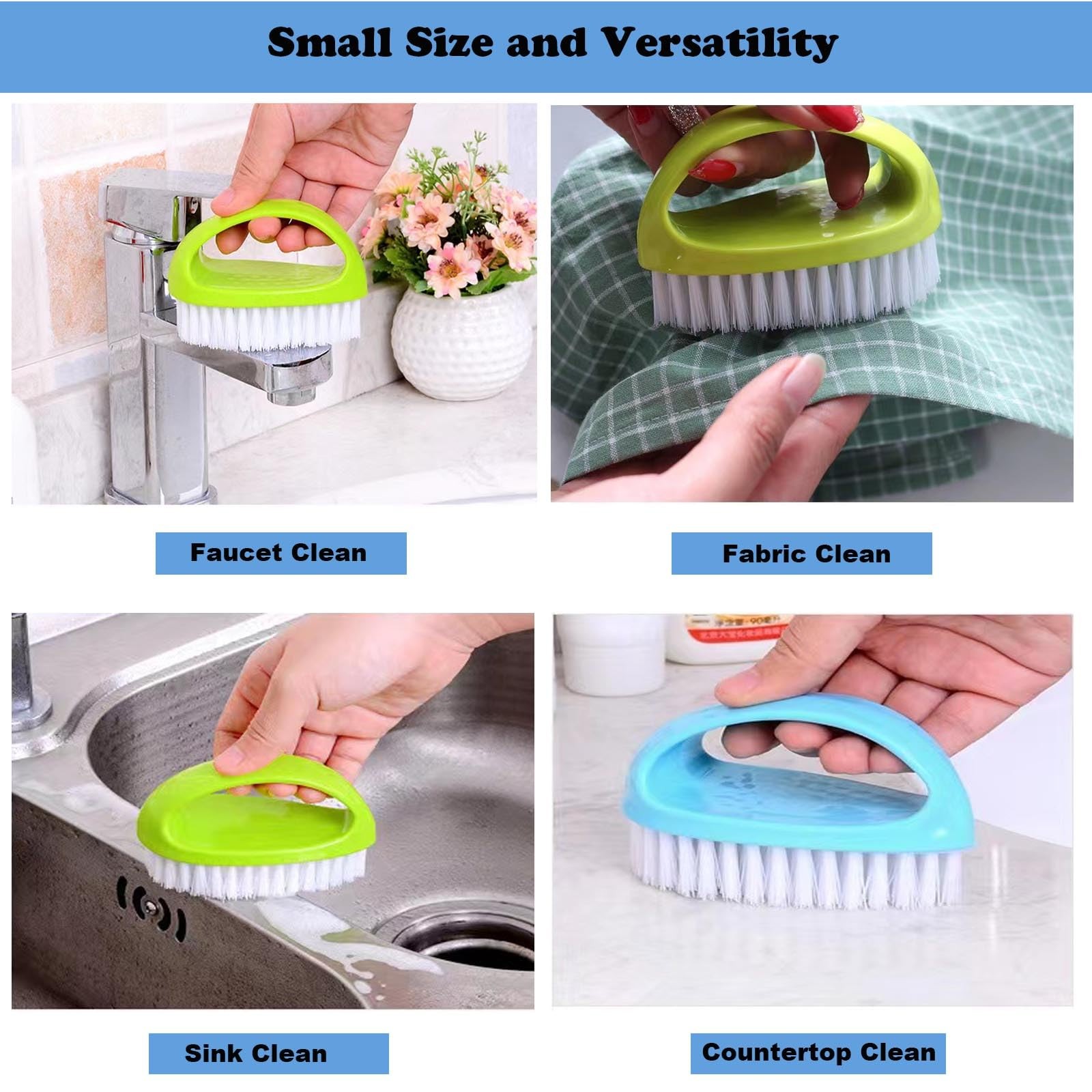 2 Pack Scrubbing Brushes for Cleaning, Heavy Duty Scrub Brush Nylon Stiff Bri…