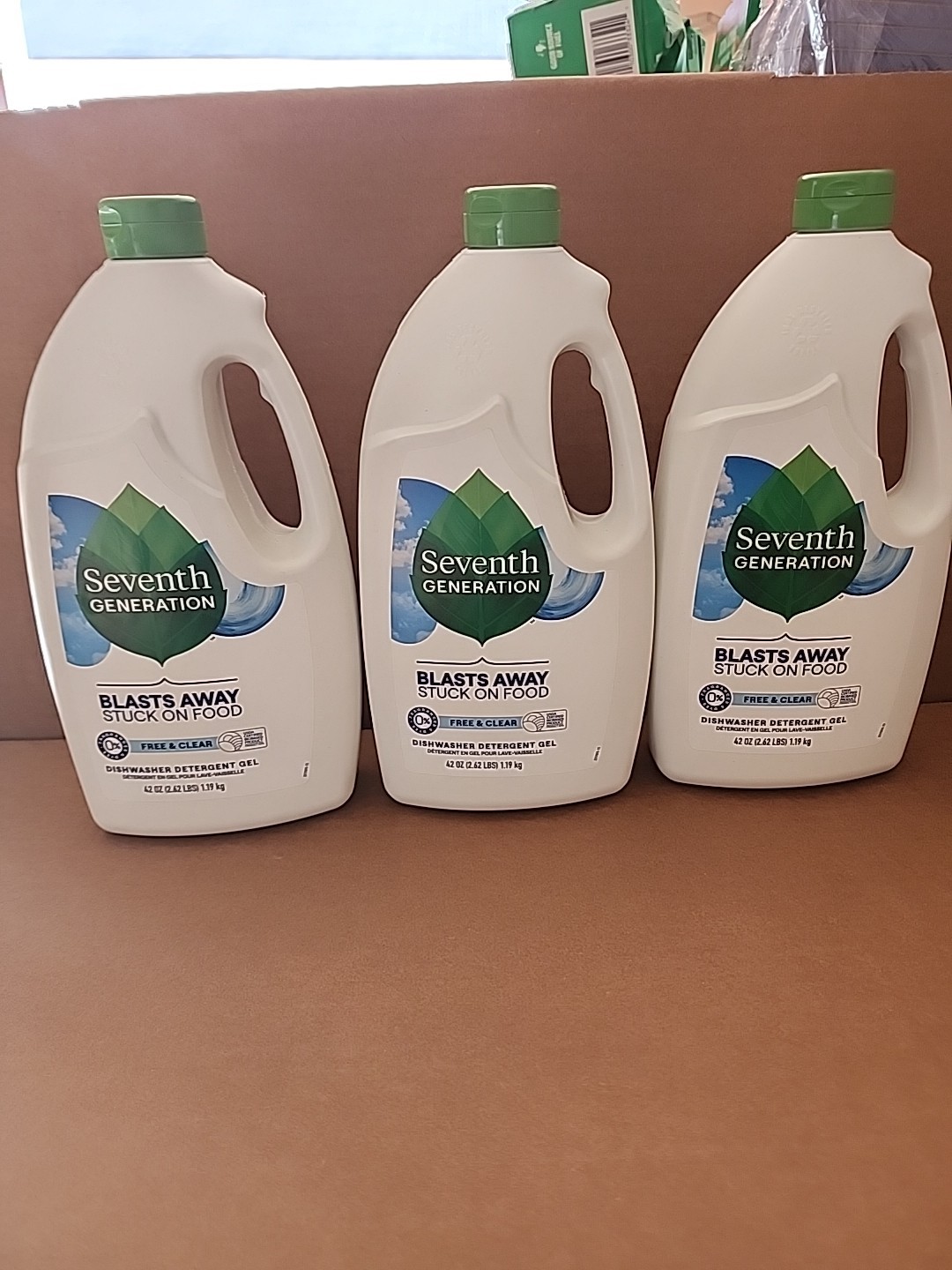 3 PACK Seventh Generation Free & Clear Dishwasher Detergent Gel 42 oz
