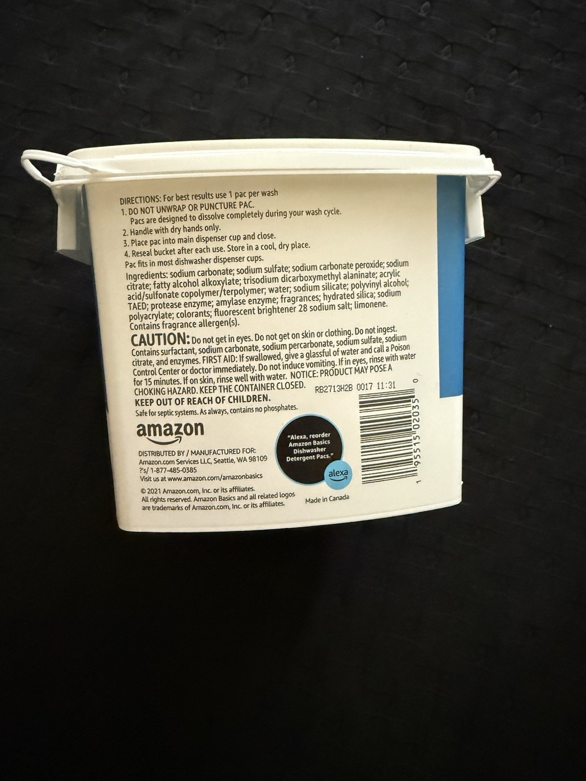 Amazon Basics 2-in-1 Dishwasher Detergent Tablets Fresh Scent 85 Pacs 2.51 lb