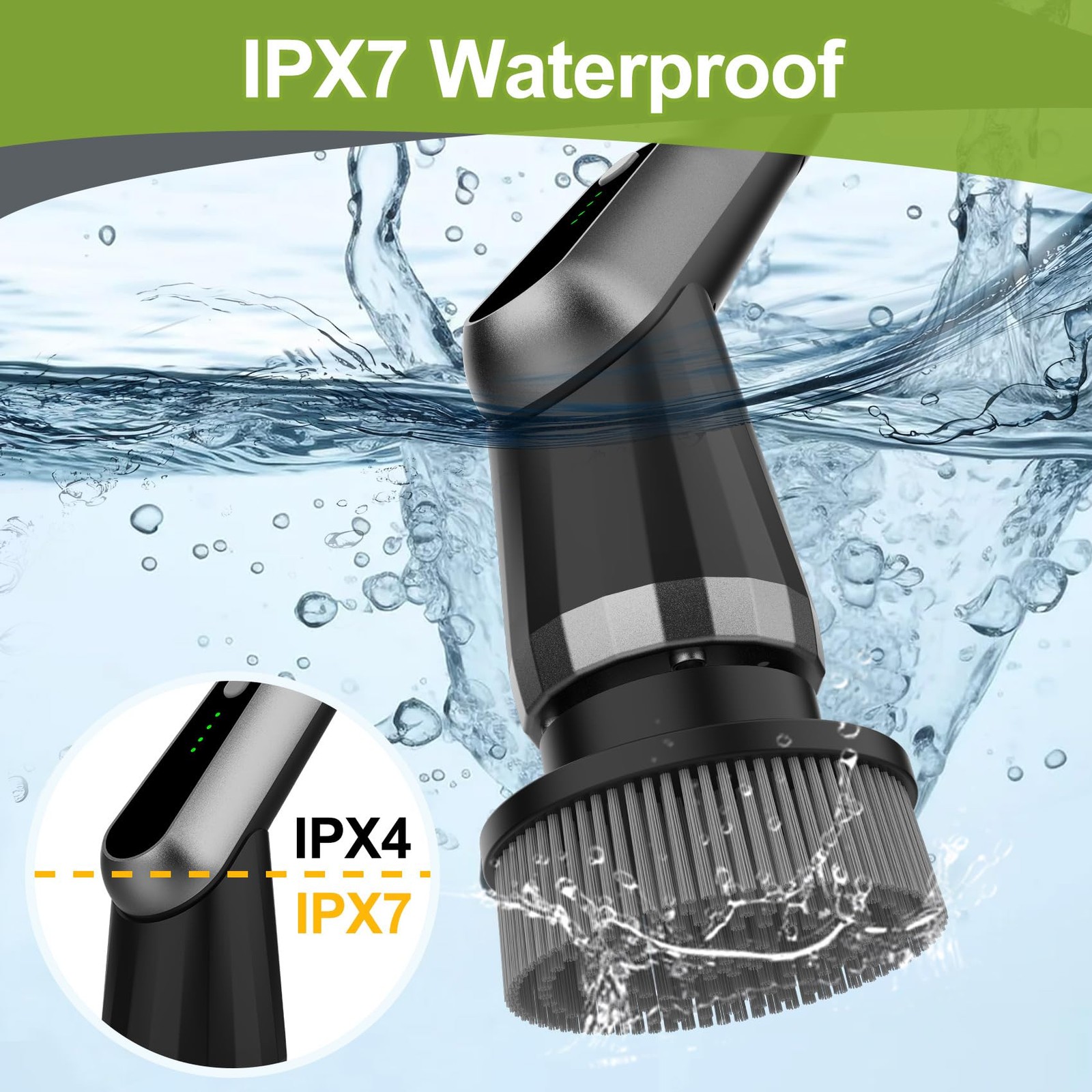 WKY-Electric Spin Scrubber – Upgraded 12-in-1 IPX7 Waterproof Shower Scrubber…