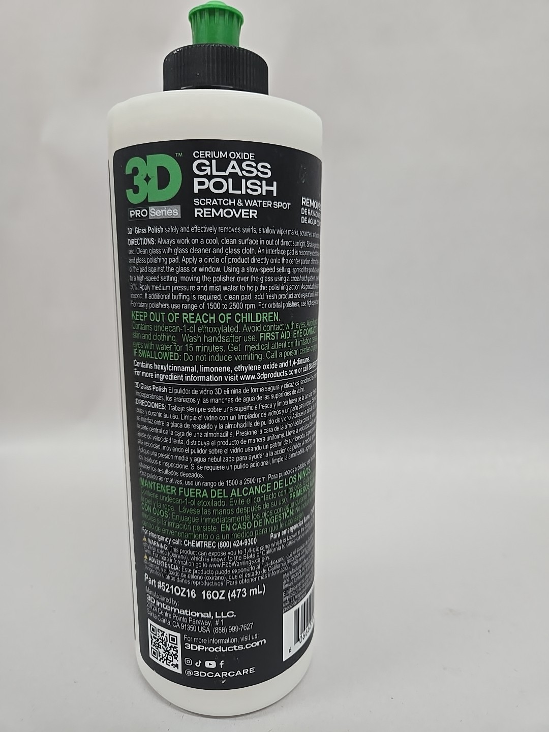 3D Glass Polish – Cerium Oxide Glass Scratch Remover for Car Windows – Restor…