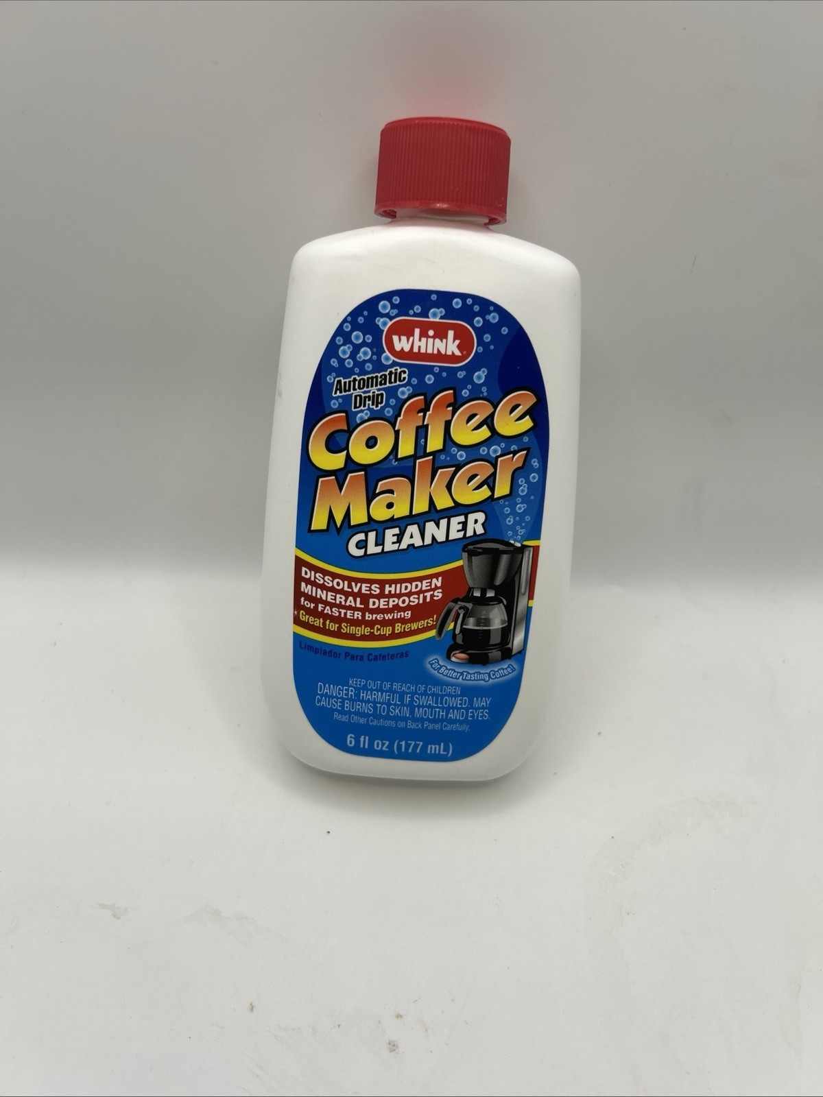 Whink COFEE MAKER CLEANER Dissolve Hidden Mineral Buildup AUTOMATIC 6 ozs