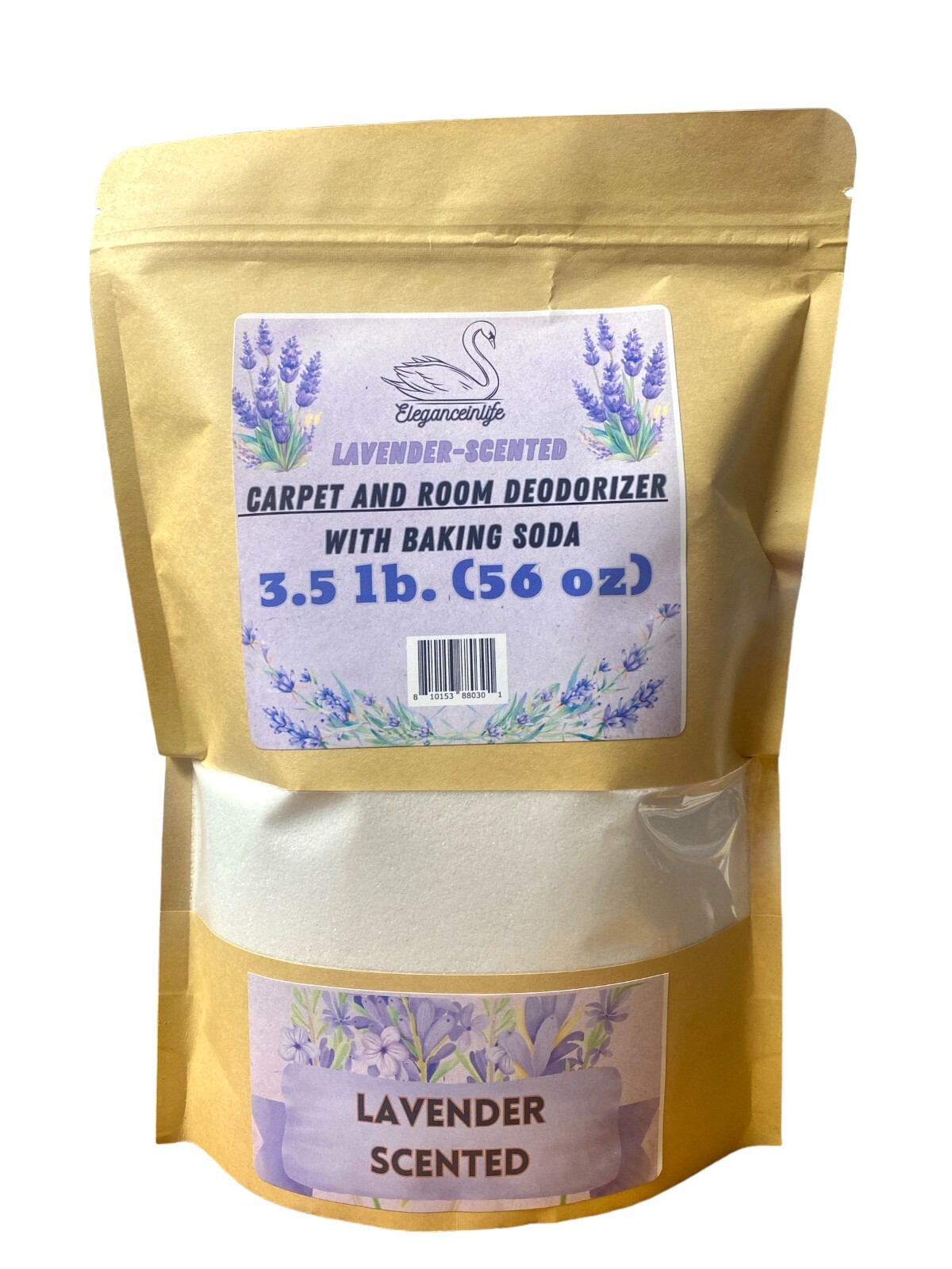 Eleganceinlife Lavender-Scented Carpet and Room Deodorizer Baking Soda, 3.5 LB