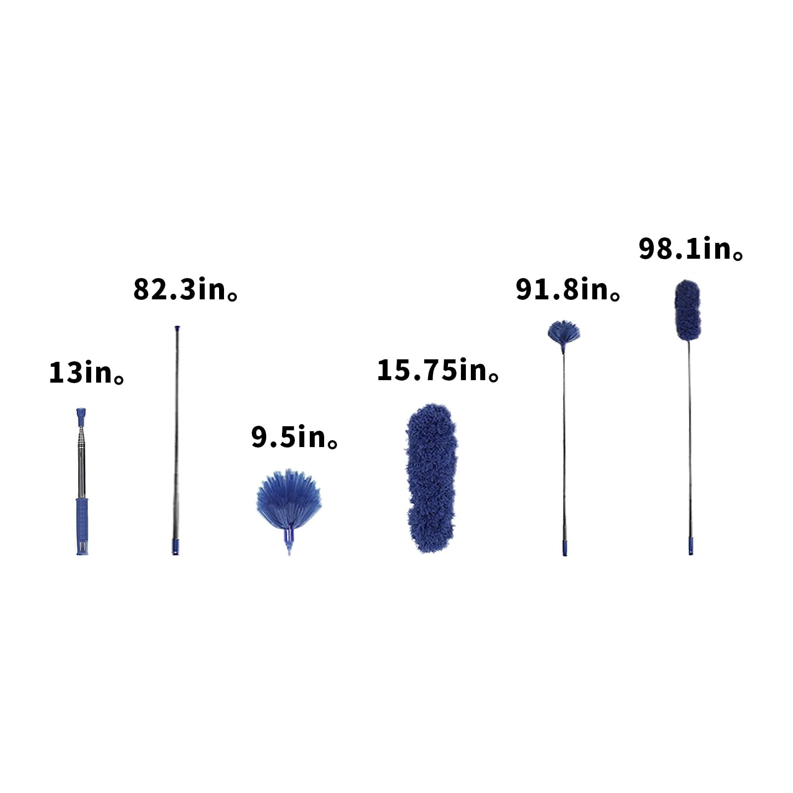 Cobweb Duster with Extension Pole,Spider Web Remover 2PCS Cob Web Duster 15