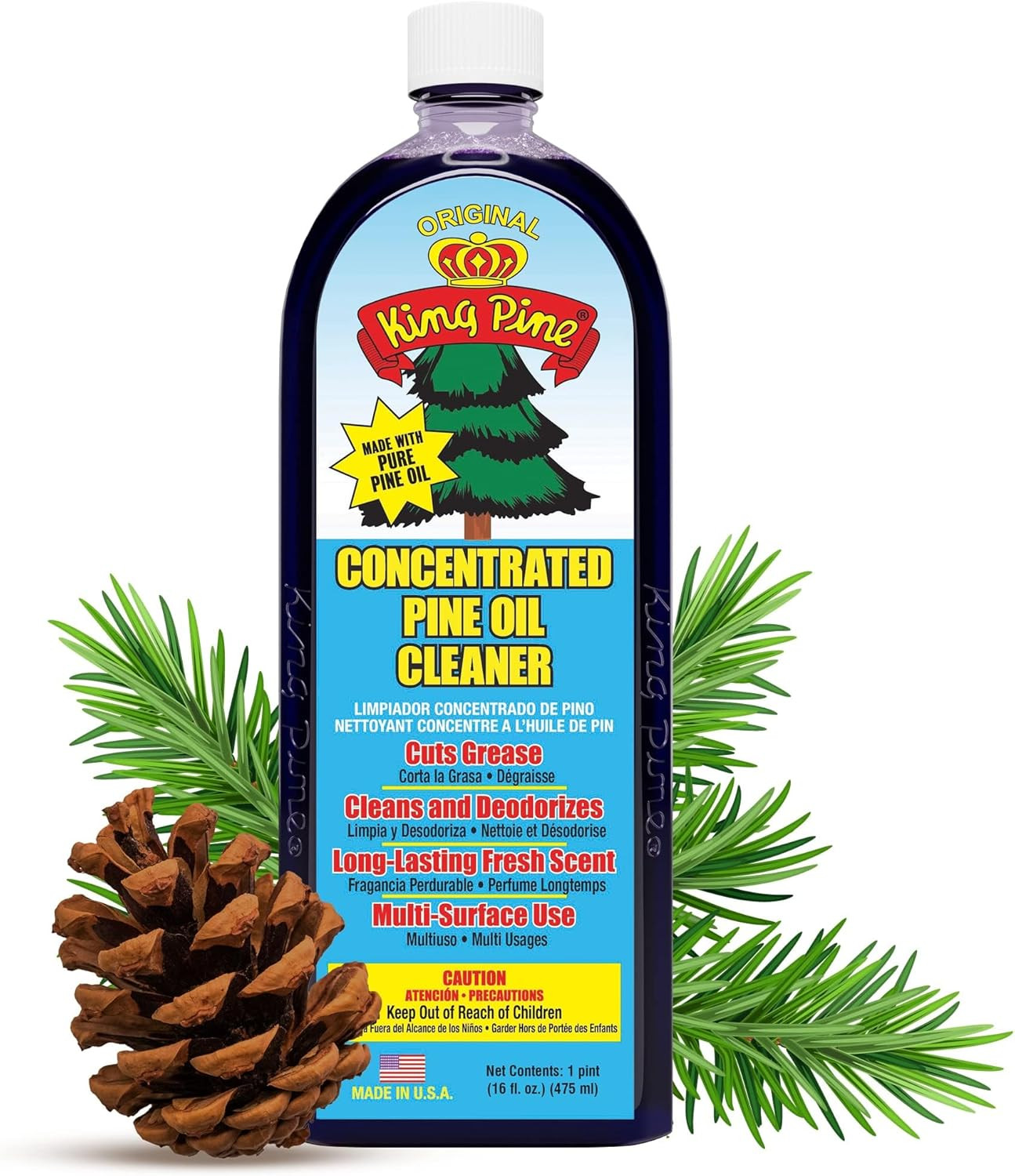 Concentrated Pine Oil Multi-Surface Cleaner Industrial Strength, Original Black,