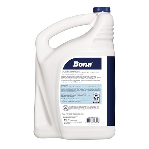 Hardwood Floor Cleaner Refill 128 oz Unscented Residue Free pH Neutral for Wood