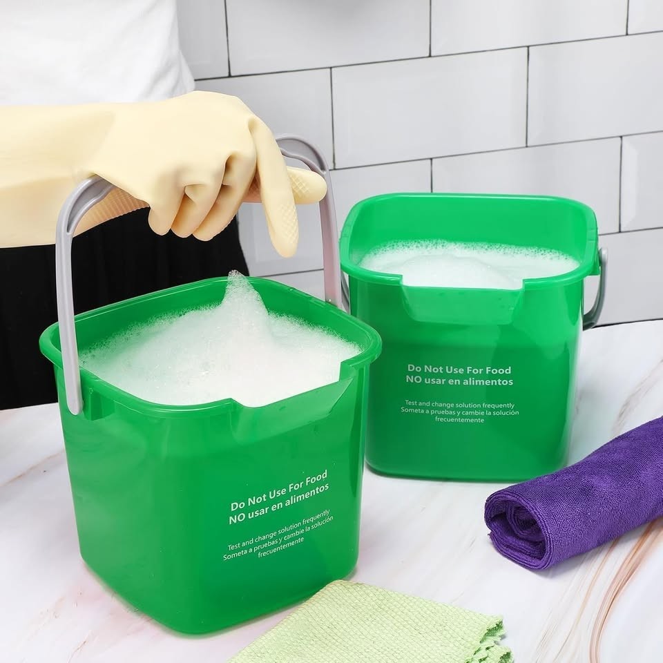 12 Pcs 3 Quart Cleaning Sanitize Bucket for Home Office Restaurant Kitchen Bath