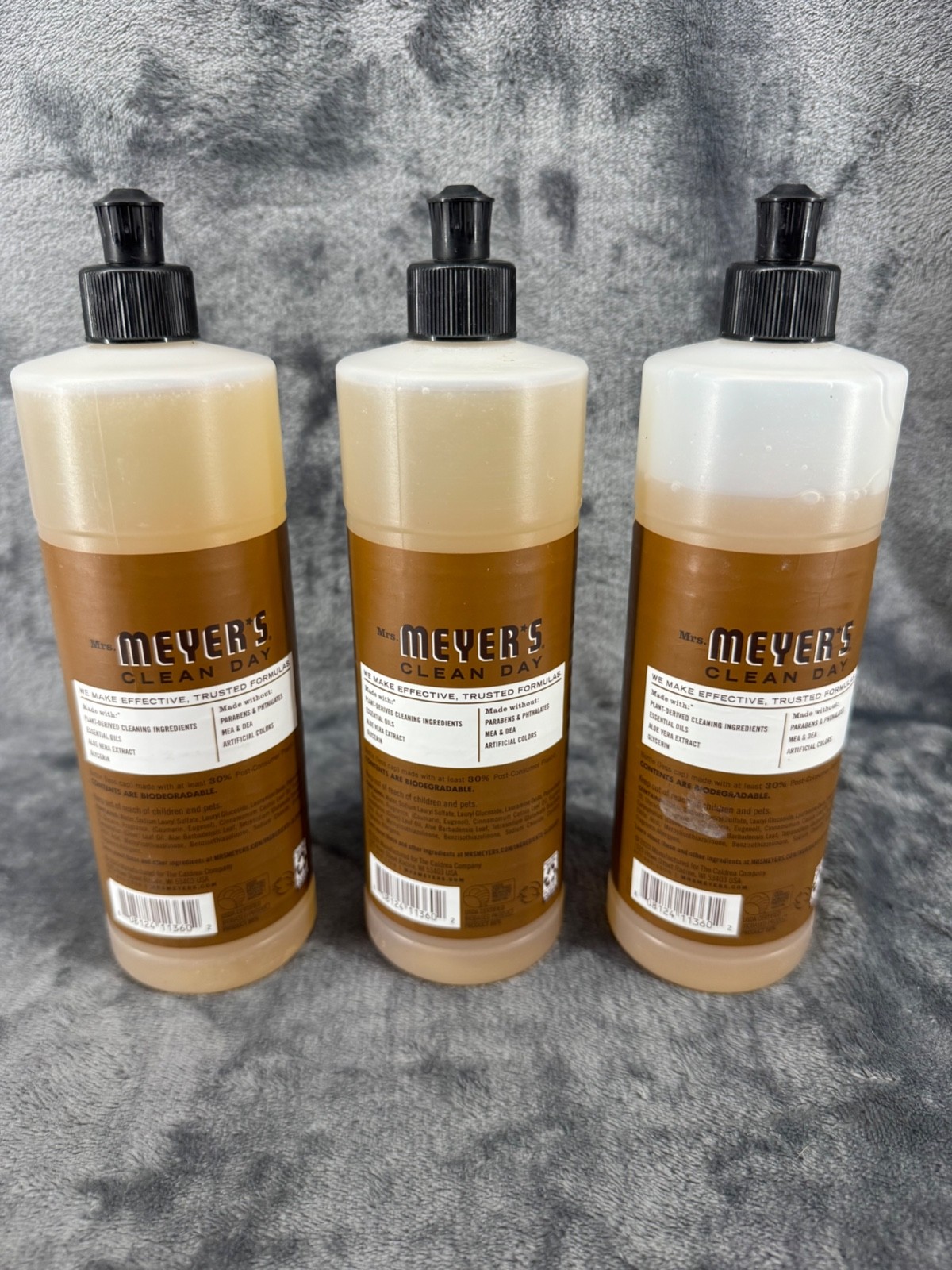 Lot of 3 Mrs. Meyer´s Clean Day Liquid Dish Soap Acorn Spice Scent 16oz