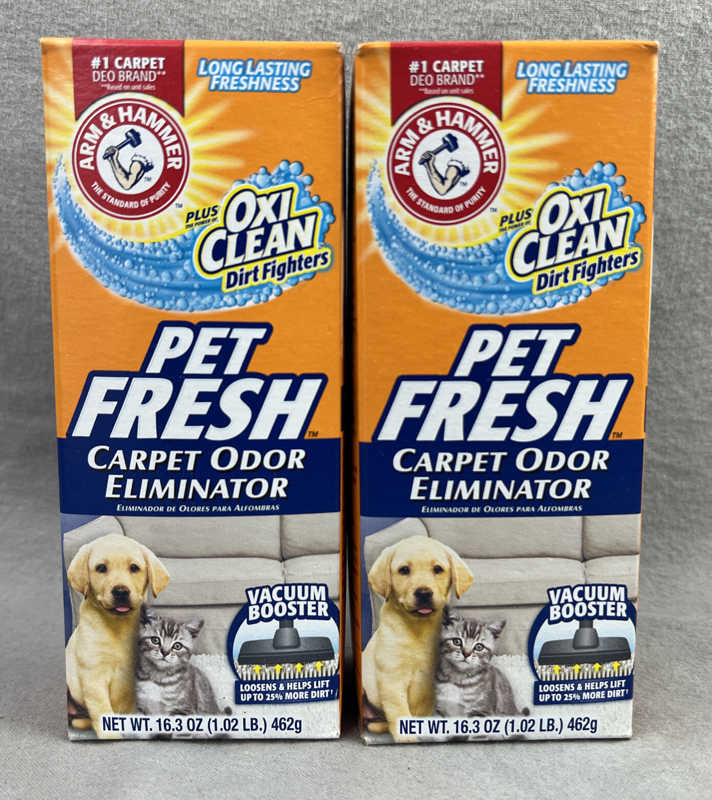 2 Pack PET FRESH Arm & Hammer Carpet Odor Eliminator Oxi Clean Dog Cat Vacuum