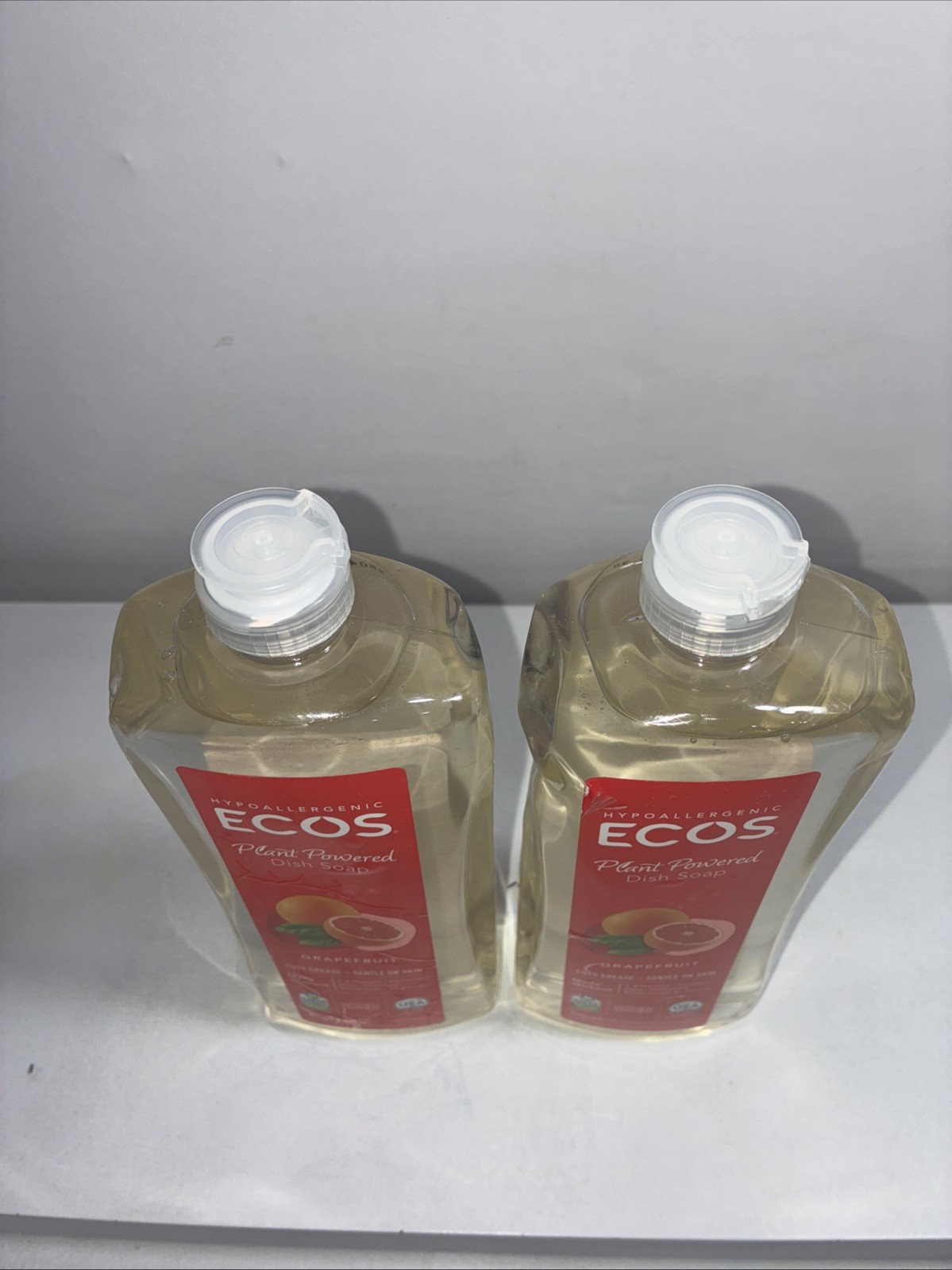 2 Ecos Plant Powered Dish Soap, Grapefruit,25fl Oz Each/ New Slight Damaged