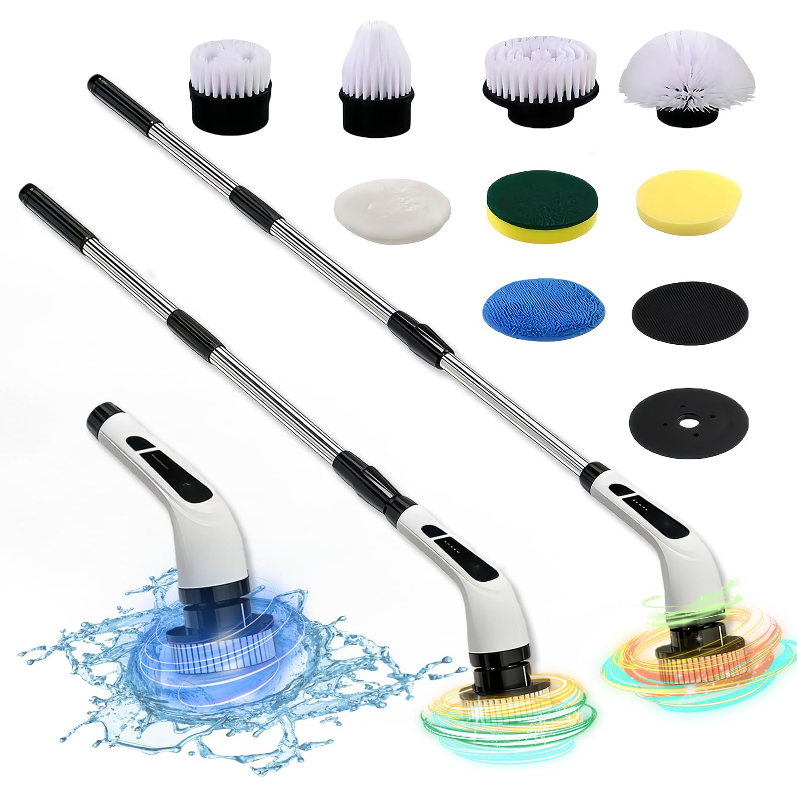 Electric Spin Scrubber Ditch the Scrubbing Long Handle Shower Scrubber with 9…