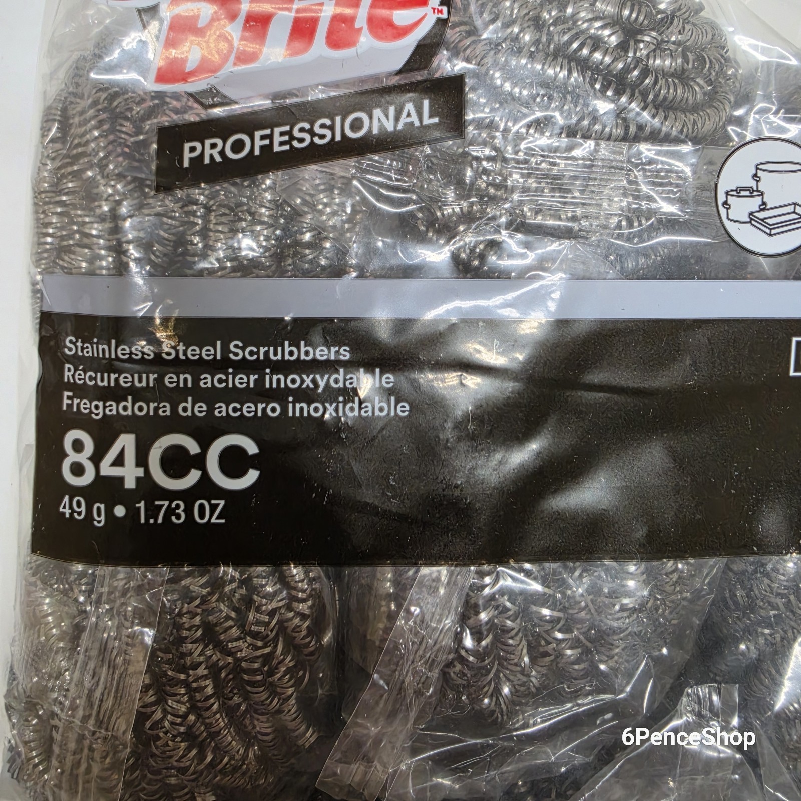 3M SCOTCH-BRITE 12PCS STEEL WOOL SCRUBBER PADS, 12 PACK – STAINLESS STEEL 84cc