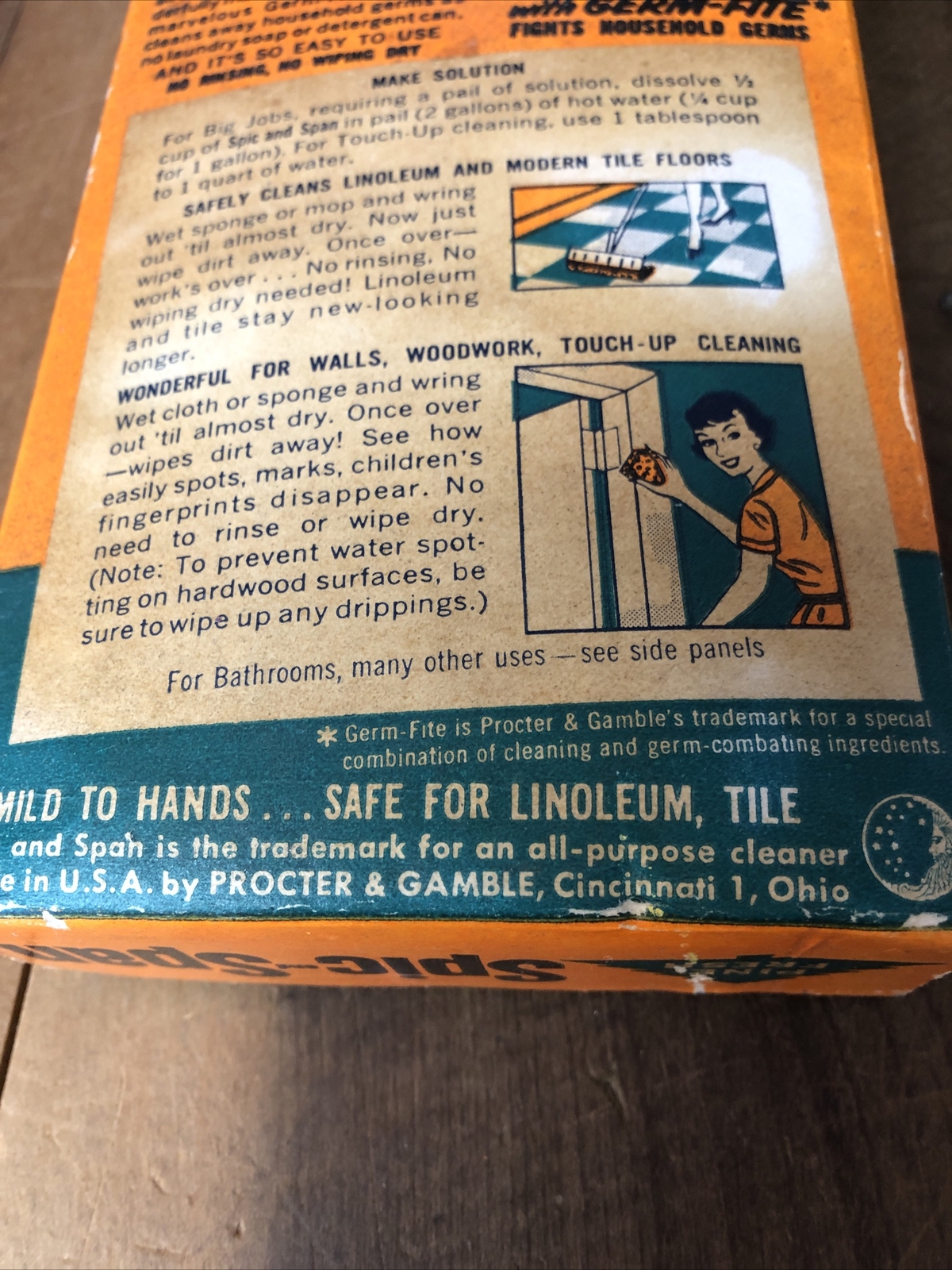Vintage 50s Sealed SPIC and SPAN Box Soap Powder Cleaner Movie Prop Display