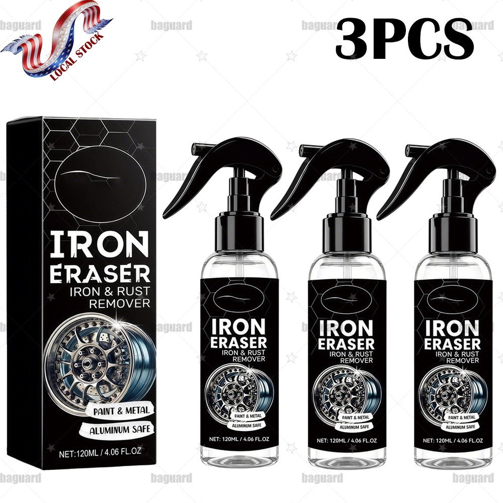 2026 Iron Eraser Rust Remover Spray Car Wheel Paint Brake Dust Fast Cleaner 3PCS