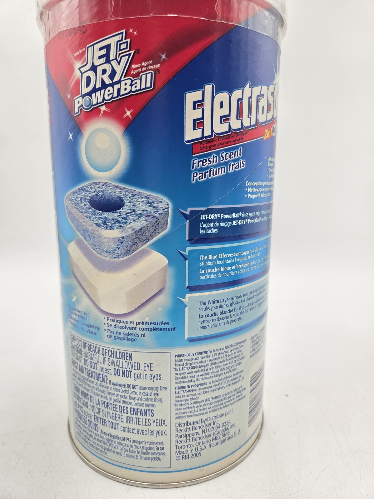 Vintage Electrasol 2-in-1 Tabs with Jet-Dry Powerball 85 Tabs Sealed Tub