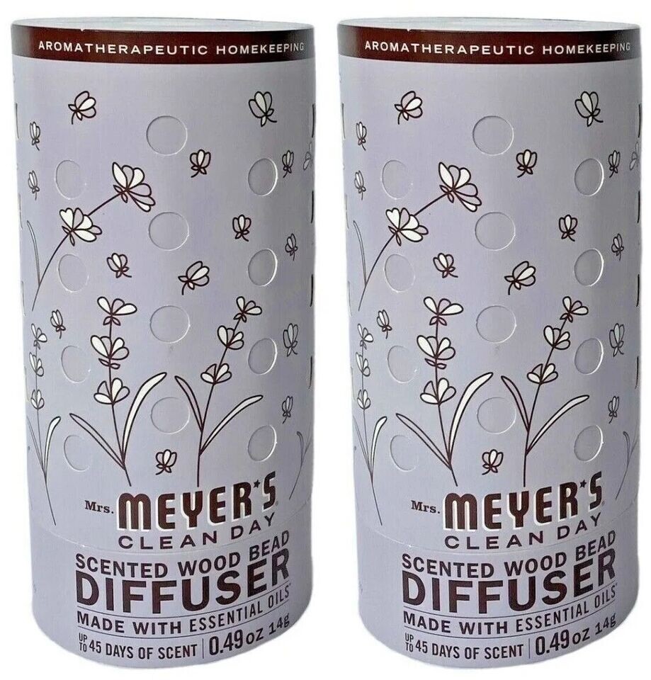 6 Units Mrs Meyers Clean Day Scented Wood Bead Diffuser in Lavender Scent .49 oz