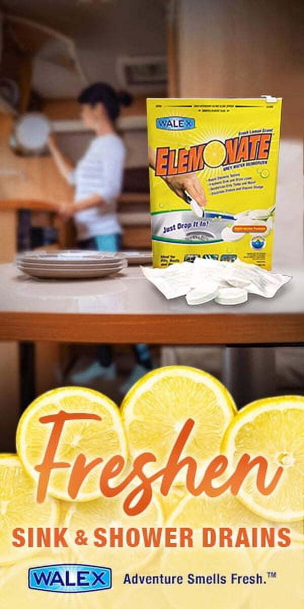 Walex Elemonate Grey Holding Tank Deodorizer for RV Sewer Lemon Scent White