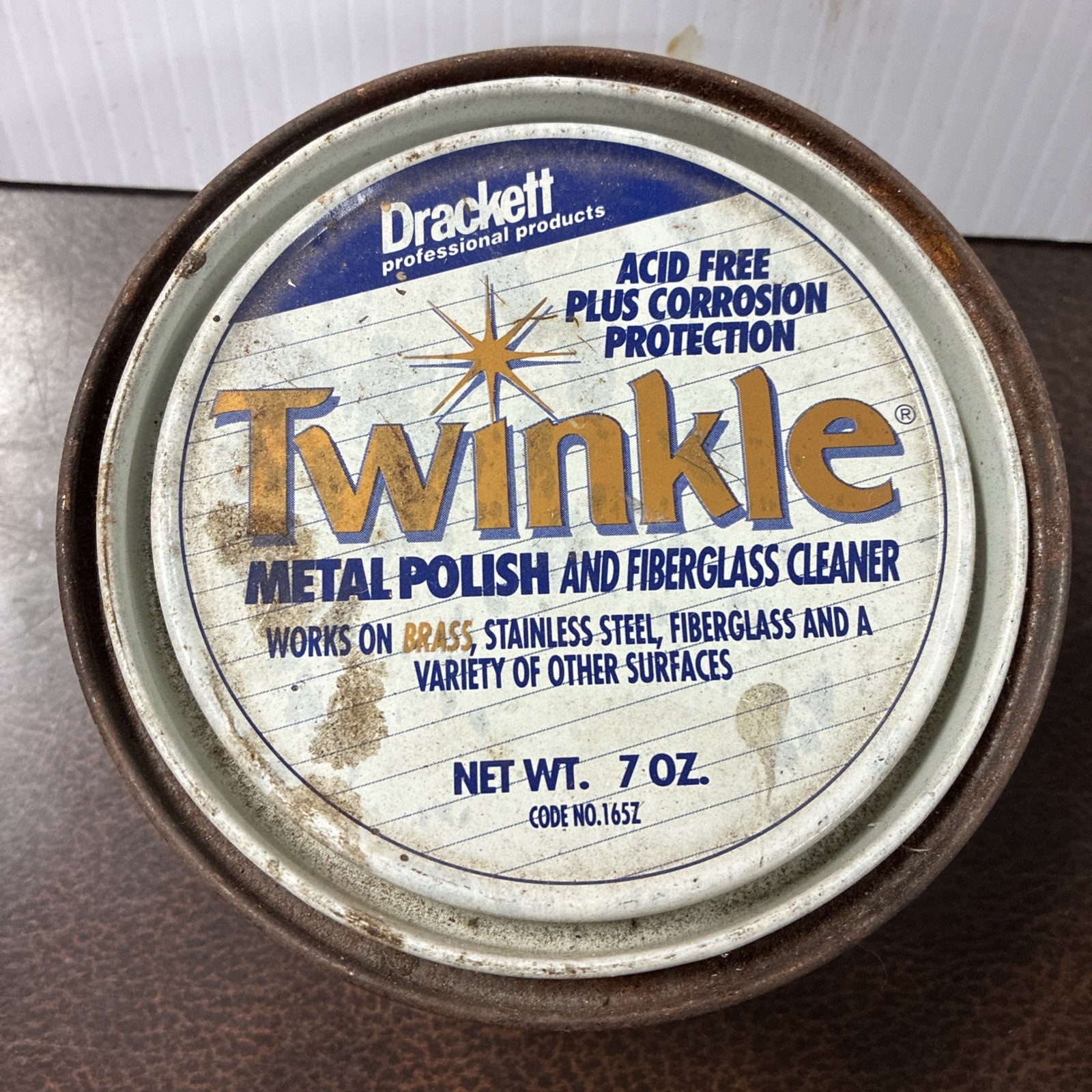 VTG 1990 DRACKETT Twinkle Metal Polish and Fiberglass Cleaner 7oz.- No.165Z- USA