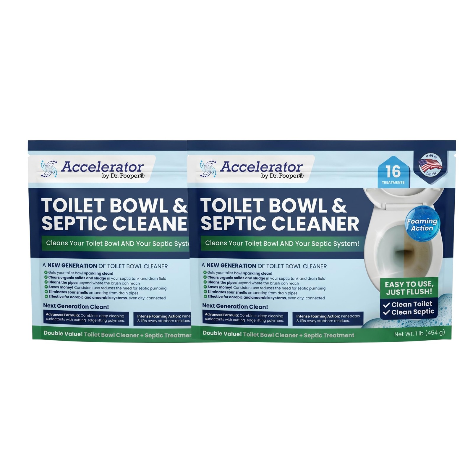 Accelerator by Dr. Pooper Toilet Bowl and Septic Cleaner — Foaming BioActivat…