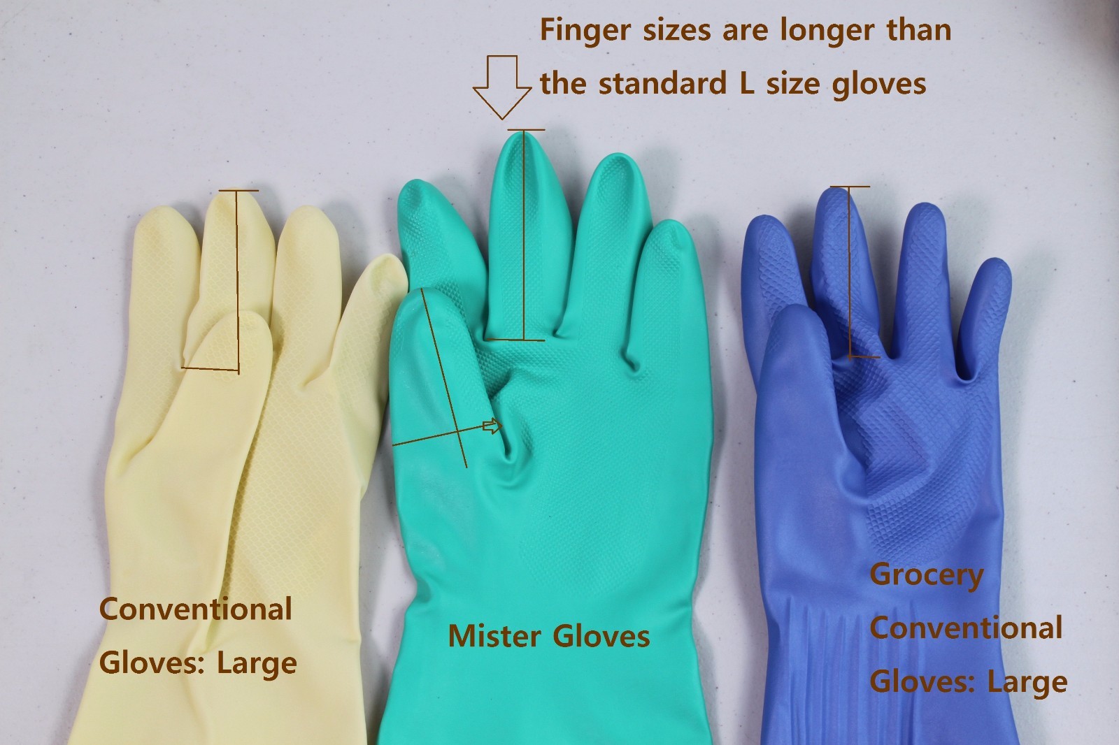 Mister Gloves Non Latex Big XXL Equivalent Rubber Gloves for Mr. Men for Clean