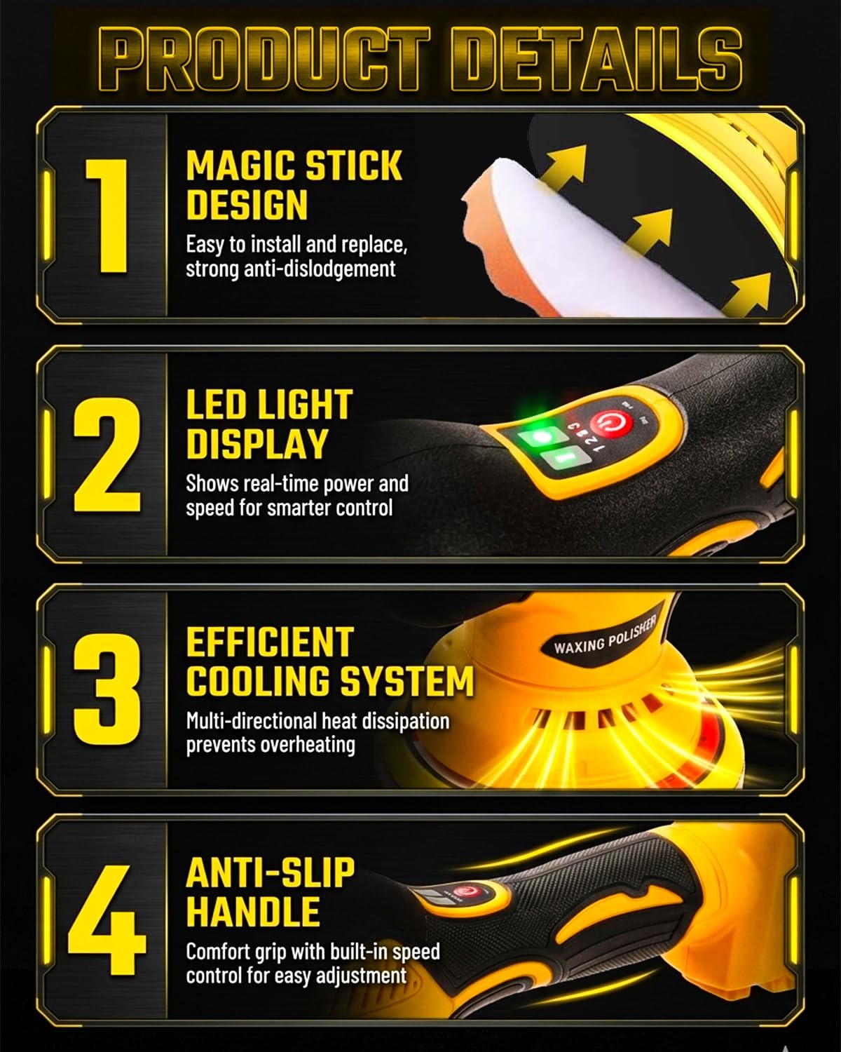 Cordless Buffer Polisher Compatible with Dewalt 20V Battery, 6 Inch Orbital C…