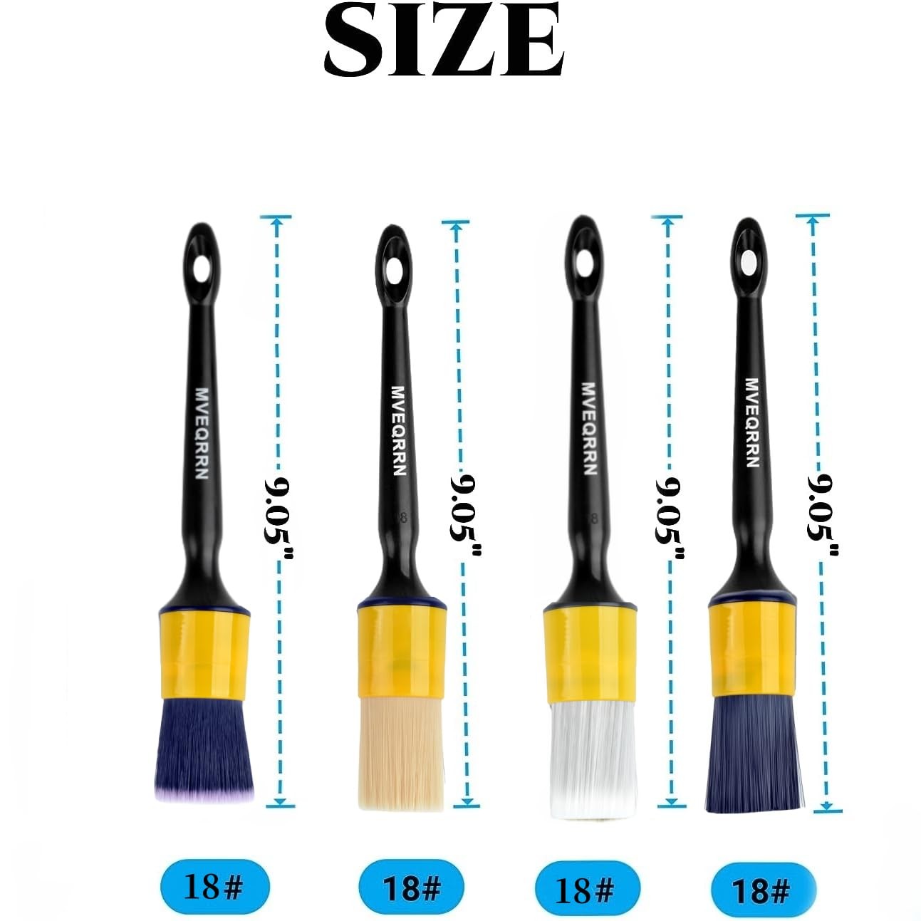 4pcs Car Detailing Brush Set Soft Boar Hair, ScratchFree for Vehicles & Bikes