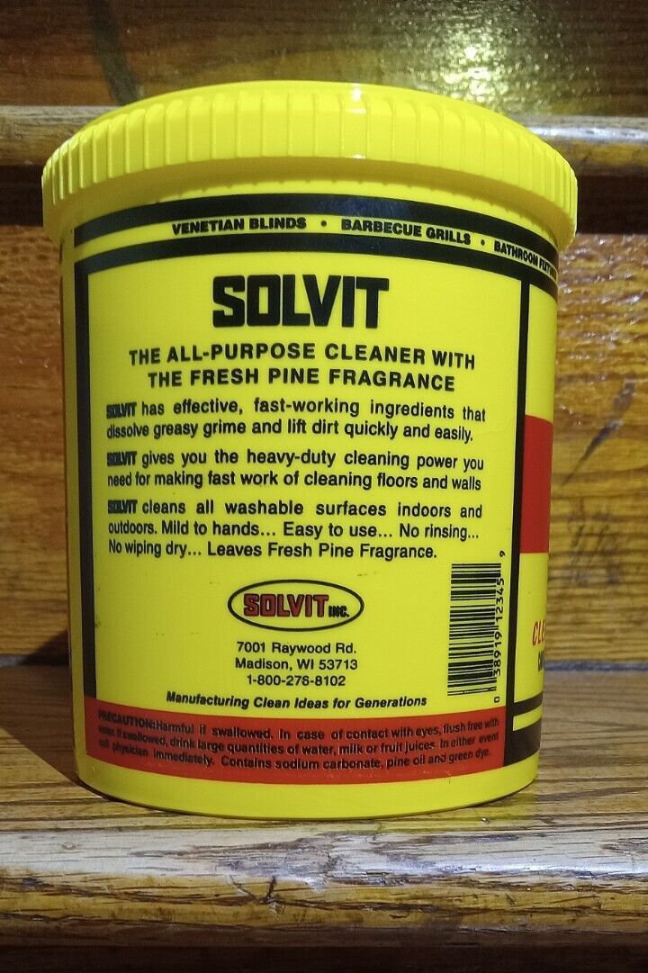SOLVIT Chemical Company All Purpose Cleaner Pine Scent 2lb Yellow Con. Mad. Wis.
